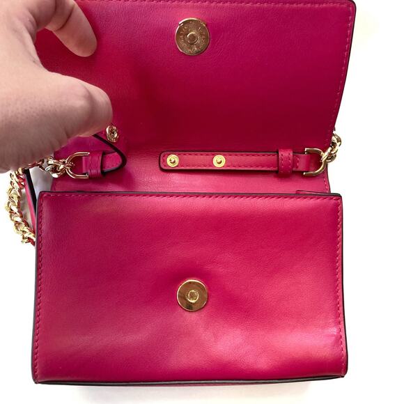 Michael Kors Pink Leather Mini Bag | Heart Studs | Removable Chain | NWOT Gift - Picture 7 of 16